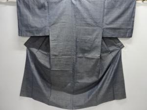 未使用品　変わり横段織出し手織り紬男物着物（キングサイズ）